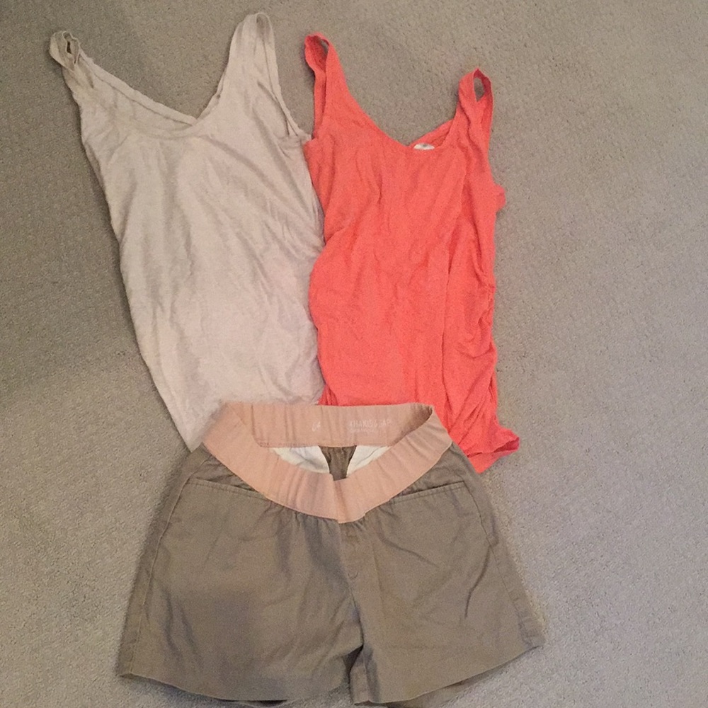 Maternity GAP shorts and maternity tanks
